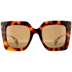 Square Havana and Gold Brown Sunglasses