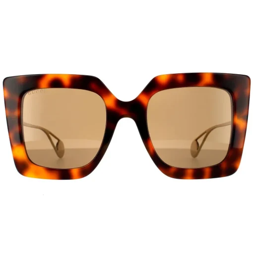Square Havana and Gold Brown Sunglasses