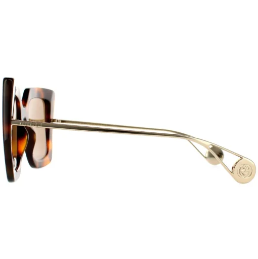 Square Havana and Gold Brown Sunglasses