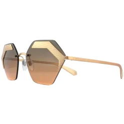 Square Matte Rose Gold Orange Gradient Light Grey Sunglasses