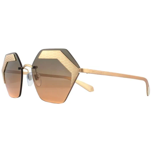 Square Matte Rose Gold Orange Gradient Light Grey Sunglasses