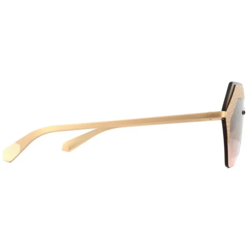 Square Matte Rose Gold Orange Gradient Light Grey Sunglasses