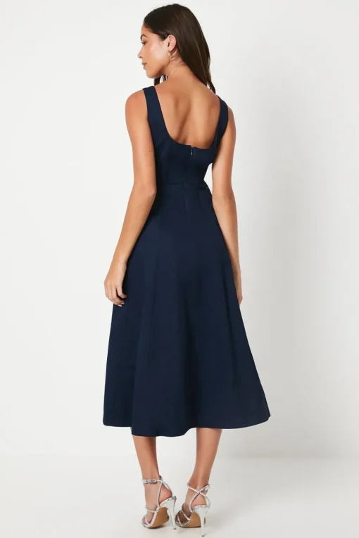 Square Neck Midi Dress
