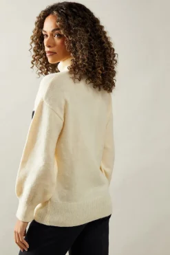 Star Front Roll Neck Jumper