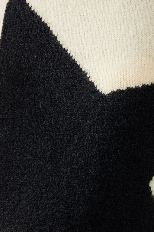 Star Front Roll Neck Jumper