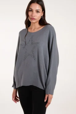 Star Metallic Braid Batwing Jumper