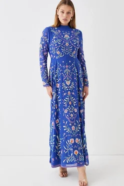 Statement Embroidered Midi Dress