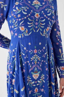 Statement Embroidered Midi Dress