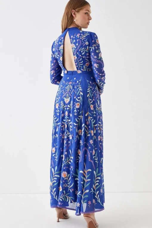 Statement Embroidered Midi Dress