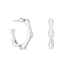 Sterling Silver 925 Bamboo Hoop Earrings