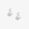 Sterling Silver 925 Cubic Zirconia Linear Navette Drop Earrings