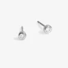 Sterling Silver 925 Cubic Zirconia Mini Besel Stud Earrings