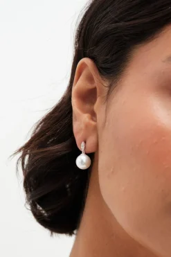 Sterling Silver 925 Cubic Zirconia Linear Navette Drop Earrings