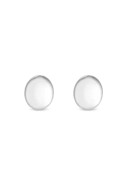 Sterling Silver 925 Oval Polished Stud Earrings