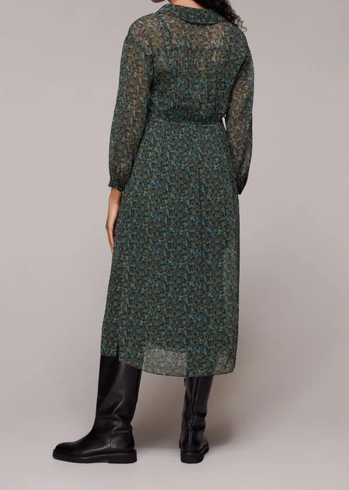 Stitch Floral Print Midi Dress-