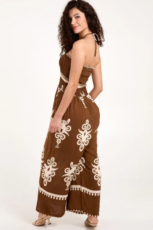 Strapless Elasticated Jumpsuit With Pocket