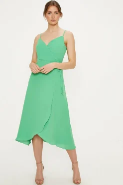 Strappy Wrap Midi Dress