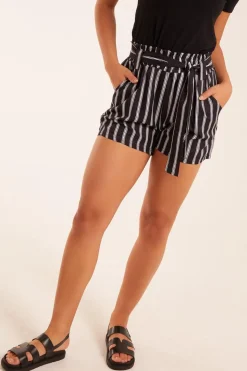 Stripe Belted Shorts