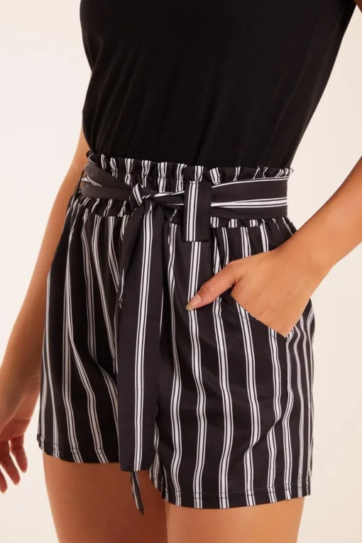 Stripe Belted Shorts