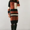 Stripe Colourblock Knitted Mini Dress