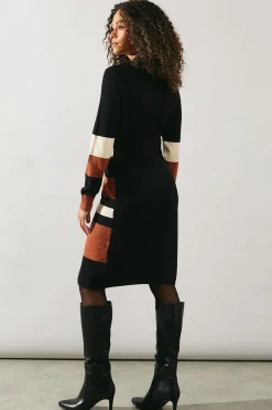 Stripe Colourblock Knitted Mini Dress