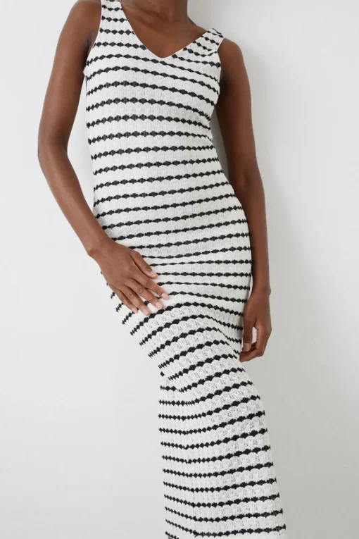 Stripe Knitted Maxi Beach Dress
