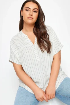 Stripe Notch Neck Blouse