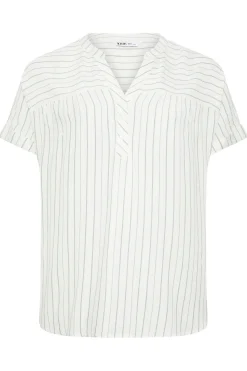 Stripe Notch Neck Blouse