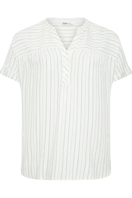 Stripe Notch Neck Blouse