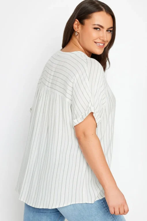 Stripe Notch Neck Blouse