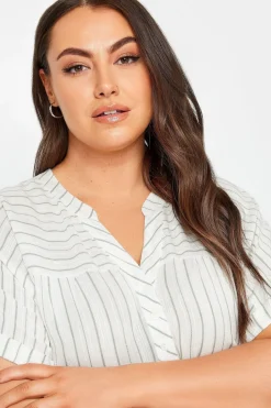 Stripe Notch Neck Blouse