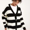 Stripe V Neck Cardigan