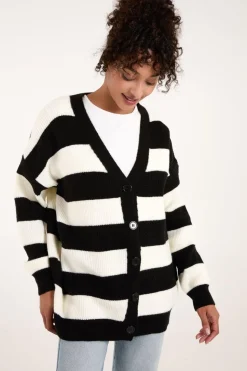 Stripe V Neck Cardigan