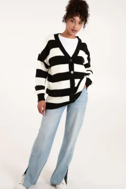 Stripe V Neck Cardigan