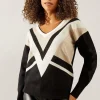 Stripe V Neck Jumper