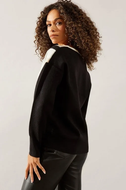 Stripe V Neck Jumper