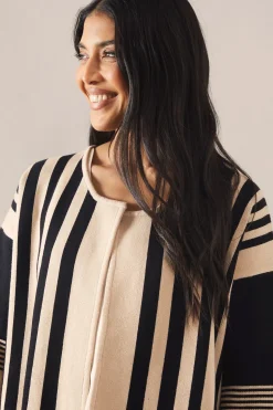 Striped Colour Block Coatigan