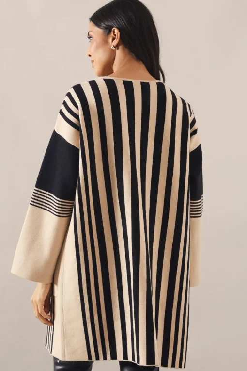 Striped Colour Block Coatigan