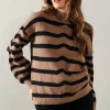 Striped High Neck Cosy Jumper