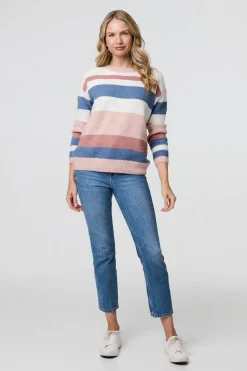 Striped Long Sleeve Relaxed Jumper