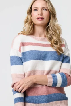 Striped Long Sleeve Relaxed Jumper