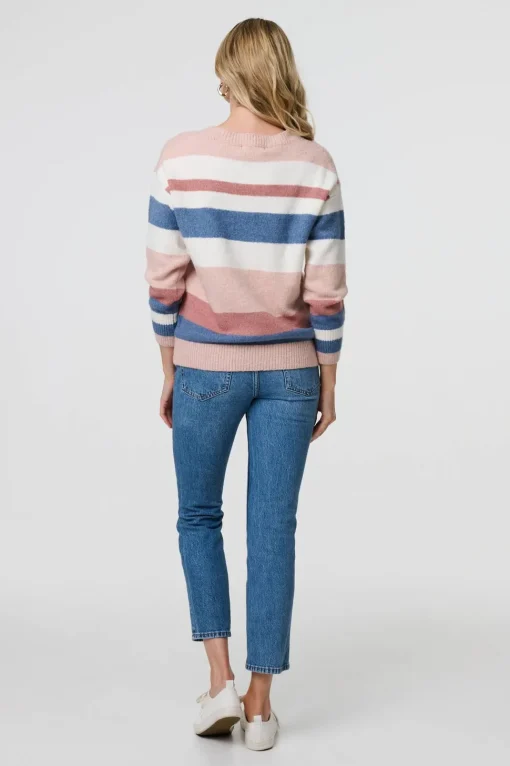 Striped Long Sleeve Relaxed Jumper
