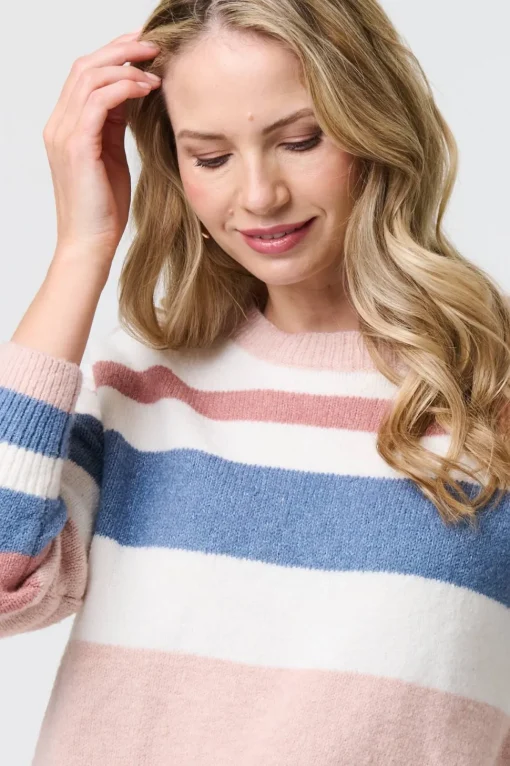 Striped Long Sleeve Relaxed Jumper