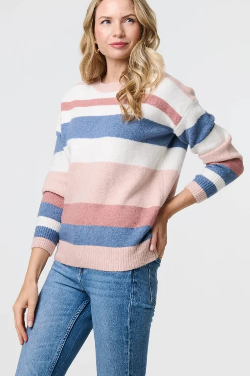 Striped Long Sleeve Relaxed Jumper