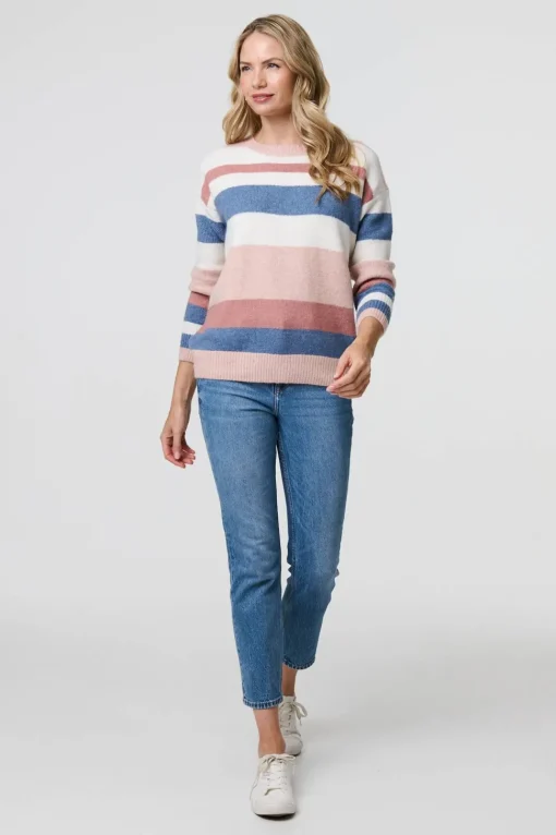 Striped Long Sleeve Relaxed Jumper
