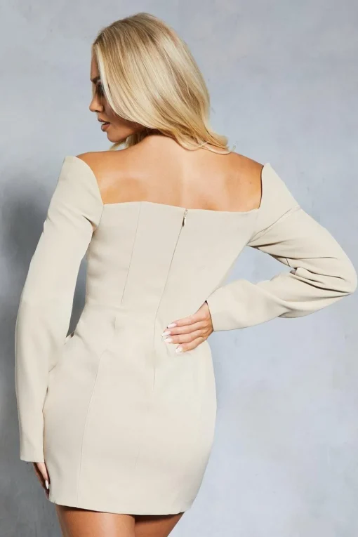 Structured Off Shoulder Mini Dress