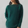 Stud Detail Boat Neck Jumper