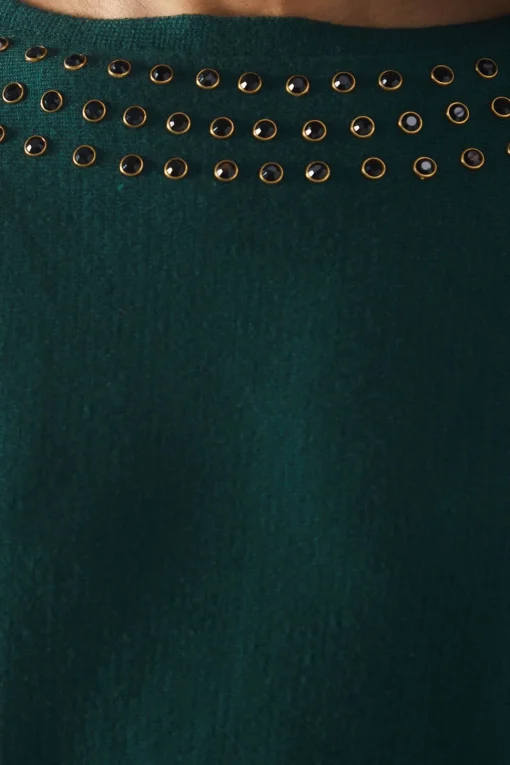 Stud Detail Boat Neck Jumper