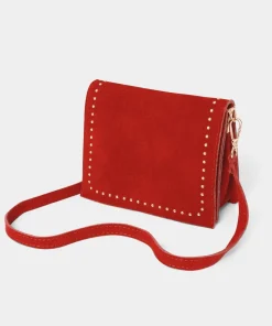 Studded Mini Crossbody Flap Front Suede Bag