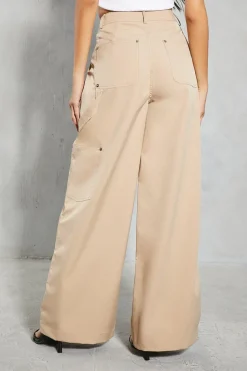Studded Pocket Detail Wide Leg Trouser